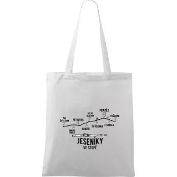 Jeseníky ve stopě - Taška bavlněná - 42 x 38 cm ( Bílá )