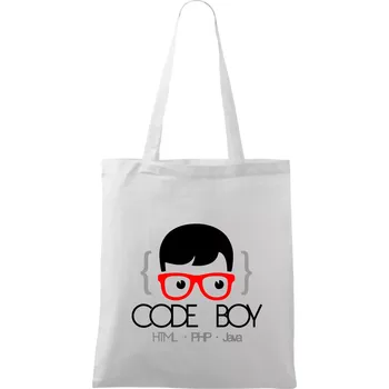 Code Boy - Taška bavlněná - 42 x 38 cm ( Bílá )