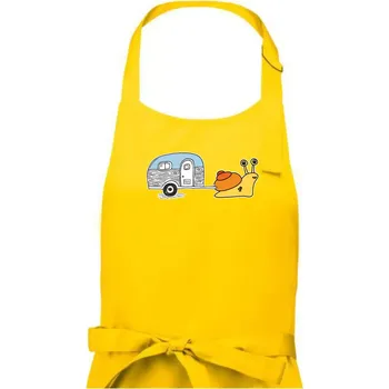 Kuchyňská zástěra Šnečí obytňák - Pánská zástěra na vaření - Univerzální velikost ( Žlutá )