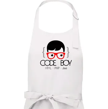 Kuchyňská zástěra Code Boy - Pánská zástěra na vaření - Univerzální velikost ( Bílá )
