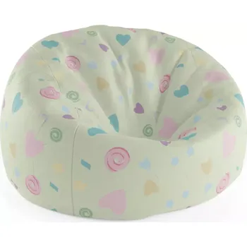 Sedací pytel Sablio Sedací vak Cocoon Srdíčka a spirály XL - 75 x 45 x 35 cm