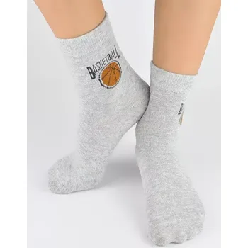 Chlapecké oblečení Chlapecké ponožky SB001 Basketball - 27-30 / světle šedý melír