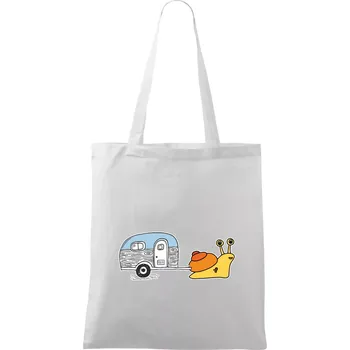 Šnečí obytňák - Taška bavlněná - 42 x 38 cm ( Bílá )
