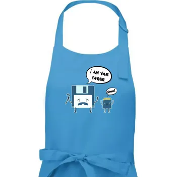 Kuchyňská zástěra I am your father SD karta - Pánská zástěra na vaření - Univerzální velikost ( Světlý tyrkys )