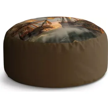 Taburet Sablio Taburet Circle Plachetnice ve vlnách: 38x48 cm