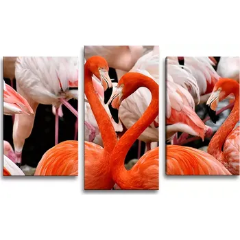 Obraz Sablio Obraz - 3-dílný Plameňáci 2 - 75x50 cm