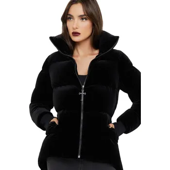 Dámský kabát bunda dámská zimní KILLSTAR - Deadliest Nightvelvet - Black - XL