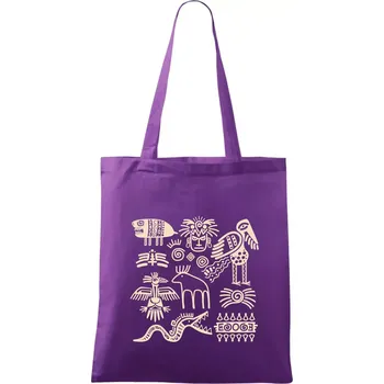 Indiánské znaky - Taška bavlněná - 42 x 38 cm ( Fialová )