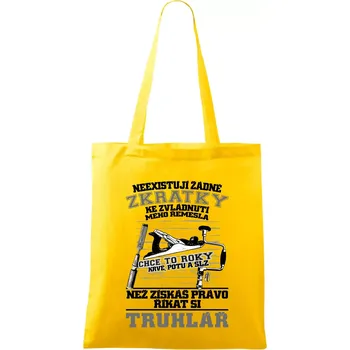 Nákupní taška Truhlář zkratky - Taška bavlněná - 42 x 38 cm ( Žlutá )