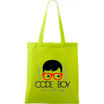 Code Boy - Taška bavlněná - 42 x 38 cm ( Limetková )