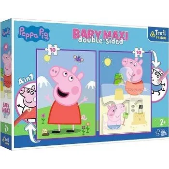 Puzzle Trefl Puzzle Baby maxi Prasátko Peppa Dobrý den 2x10 dílků - oboustranné