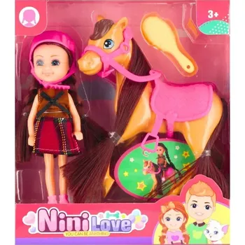 Panenka Panenka jezdkyně na koni 15 cm s doplňky