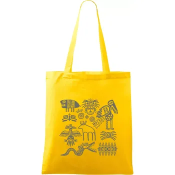 Indiánské znaky - Taška bavlněná - 42 x 38 cm ( Žlutá )