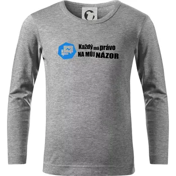 Chlapecké tričko Každý má právo na můj názor - Triko dětské Long Sleeve - 122 cm/6 let ( Tmavě šedý melír )