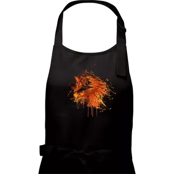 Kuchyňská zástěra Liška kaňka - Pánská zástěra na vaření - Univerzální velikost ( Černá )