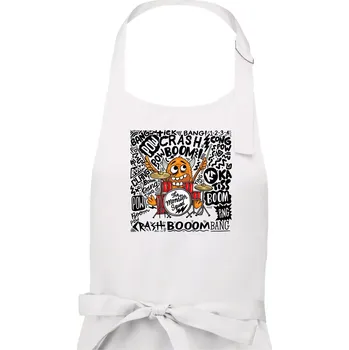 Kuchyňská zástěra Bubeník - the moster squad - Pánská zástěra na vaření - Univerzální velikost ( Bílá )