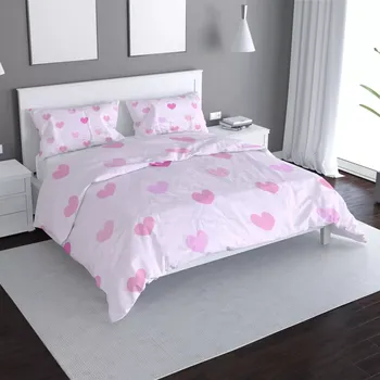 Povlečení Sablio Povlečení Růžové srdce - 140x200 / 90x70