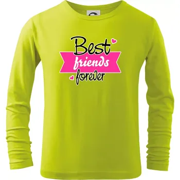 Dětská móda Best friends stuha - Triko dětské Long Sleeve - 146 cm/10 let ( Limetková )