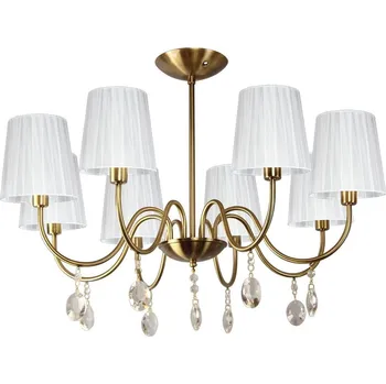 Závěsné světlo v glamour stylu SORENTO - 8xE14, 40W, patina / bílé