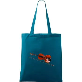 Housle fotka - Taška bavlněná - 42 x 38 cm ( Petrolejová )