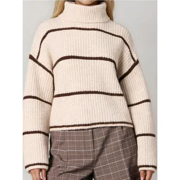 Dámský svetr Sinsay - Pruhovaný svetr - béžová - 412FJ-08M - 412FJ-08M-L