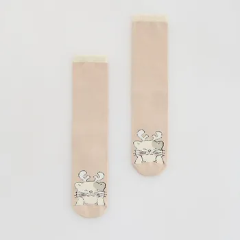 Dámské ponožky Reserved - Ponožky s vánočním motivem - béžová - 662FA-08X - 662FA-08X-39R