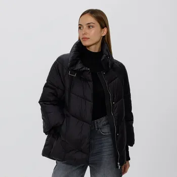 Dámský kabát Reserved - Prošívaná bunda s&nbsp;vysokým límcem - černý - 687AY-99X - 687AY-99X-XL