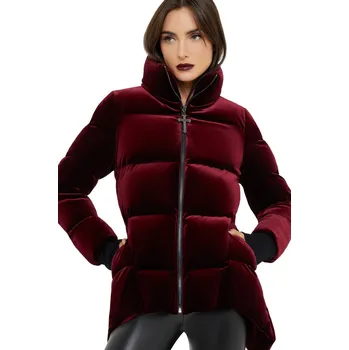 Dámský kabát bunda dámská zimní KILLSTAR - Deadliest Nightvelvet - Red - M