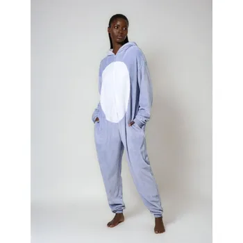 Dámská móda Sinsay - Fleece overalové pyžamo s kapucí a 3D oušky Stitch - modrá - 185GF-05X - 185GF-05X-L_X