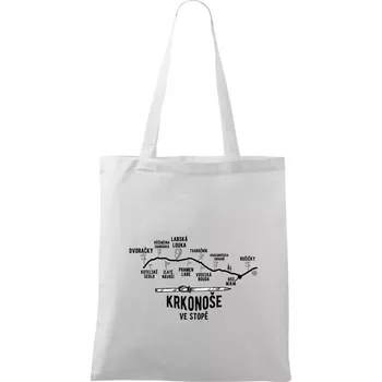 Krkonoše ve stopě - Taška bavlněná - 42 x 38 cm ( Bílá )