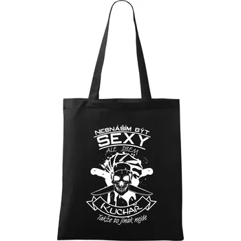 Nákupní taška Nesnáším být sexy - Kuchař - Taška bavlněná - 42 x 38 cm ( Černá )