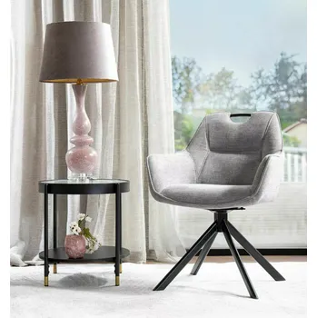 Konferenční stolek Kulatý konferenční stolek EFRAIM - černý