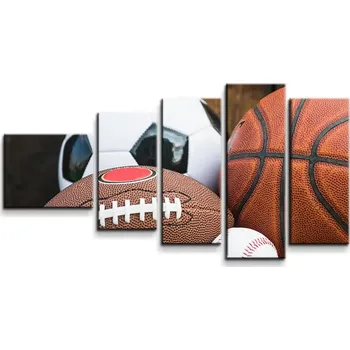 Obraz Sablio Obraz - 5-dílný Sportovní míče - 100x60 cm