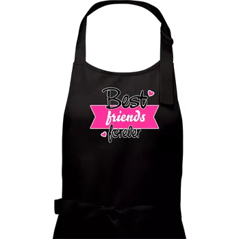 Kuchyňská zástěra Best friends stuha - Pánská zástěra na vaření - Univerzální velikost ( Černá )