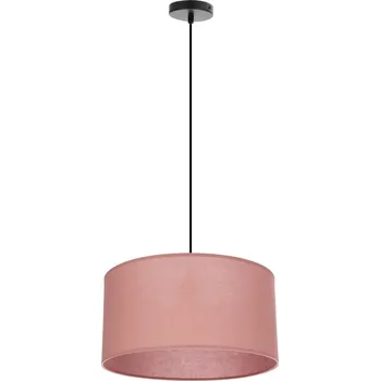 Závěsný kulatý lustr SHANTI - 1xE27, 40W, černý / vřesový růžový