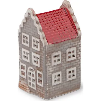 Vánoce Porcelánový domeček svítící Varianta: 1 šedobéžová, Balení: 1 ks
