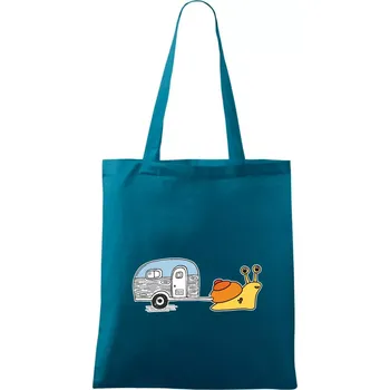 Šnečí obytňák - Taška bavlněná - 42 x 38 cm ( Petrolejová )