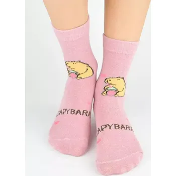 Dámské punčochy Dívčí ponožky SB001 Kapybara - 31-34 / světle růžová