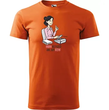 Sablio Tričko s potiskem pro účetní Hrdina bez pláště? Ano, jsem účetní - oranžové L
