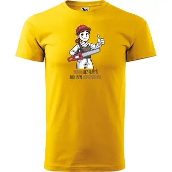 Pánské tričko Sablio Tričko s potiskem Ano, jsem dřevorubkyně - žluté 5XL