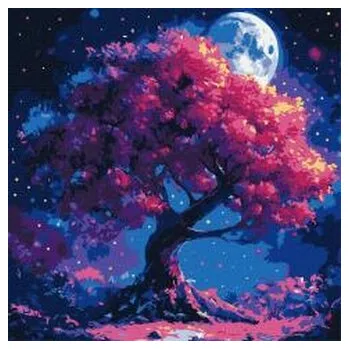 Set školních potřeb Malowanie po numerach - Sylwetka drzewa 40x40cm