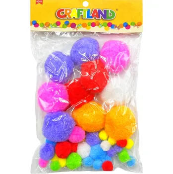 kreativní sada Plyšové bambulky 45ks barevné