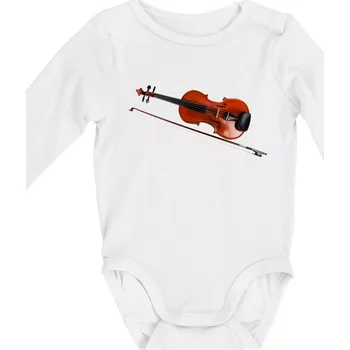 Kojenecký body Housle fotka - Body kojenecké s dlouhým rukávem - Dlouhý r. do 3 měs ( Bílá )