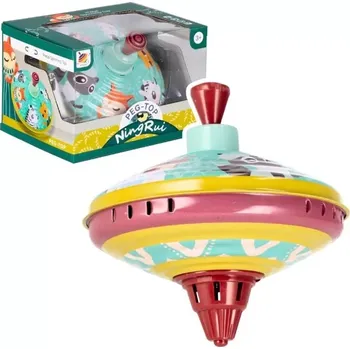 Dřevěná hračka Kovový káča kolotoč s pumpičkou