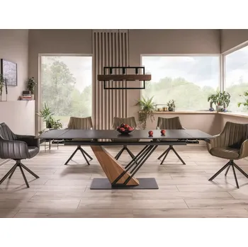 Jídelní stůl Designový jídelní stůl FARES - černý / jasan