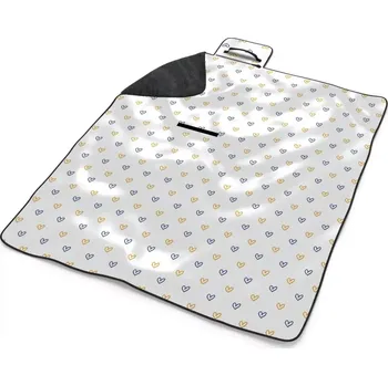 deka Sablio Plážová deka Malované srdce na bílé: 200x140 cm