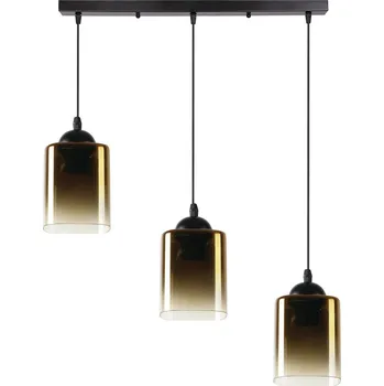 Závěsné osvětlení nad jídelní stůl SERENA - 3xE27, 40W, černé / zlaté