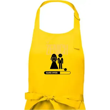 Kuchyňská zástěra Drink team ženich - Pánská zástěra na vaření - Univerzální velikost ( Žlutá )