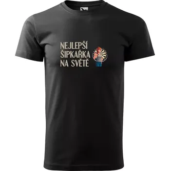 Pánské oblečení Sablio Tričko s potiskem Nejlepší šipkařka na světě - černé M