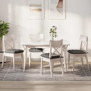 Polštář Polštáře na sedadla 4 pcs Světle šedá 40 x 40 x 6 cm